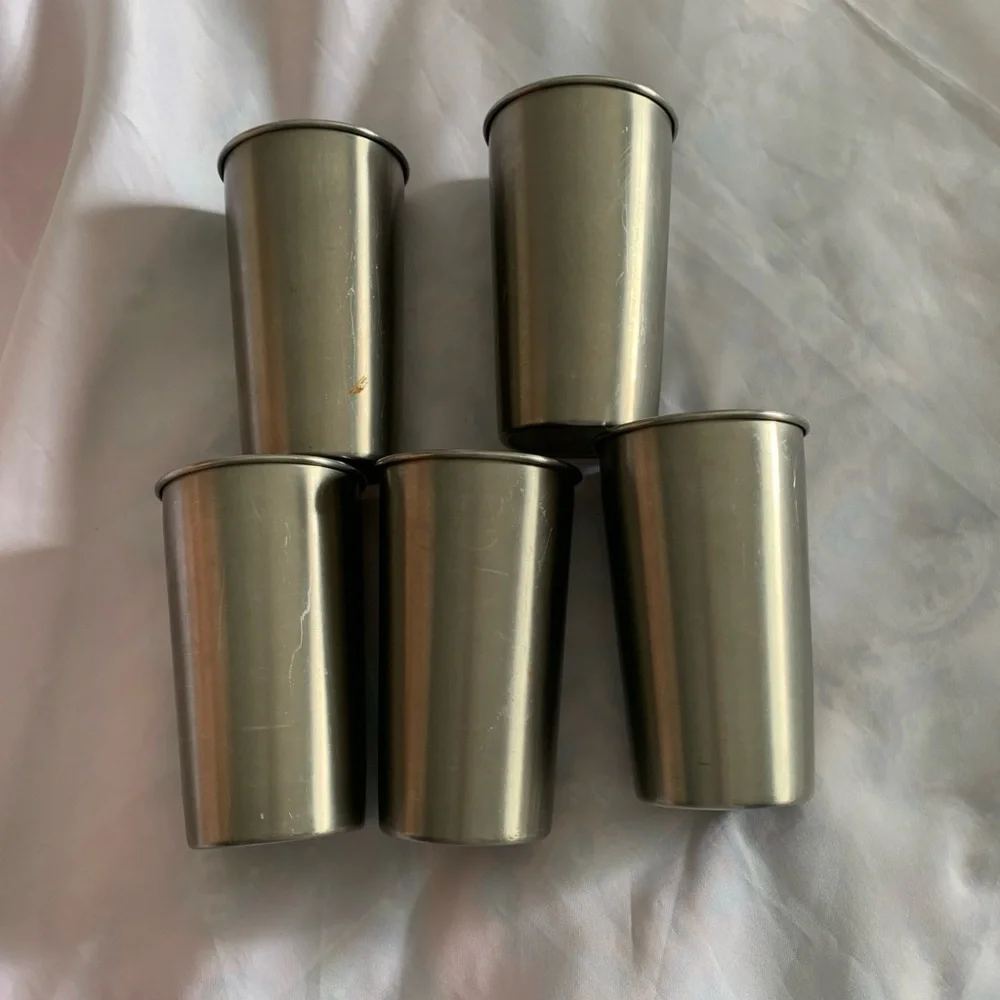 Set of 5 Aluminum Tumblers Craft Materials Office Makeup Supplies 24 oz.